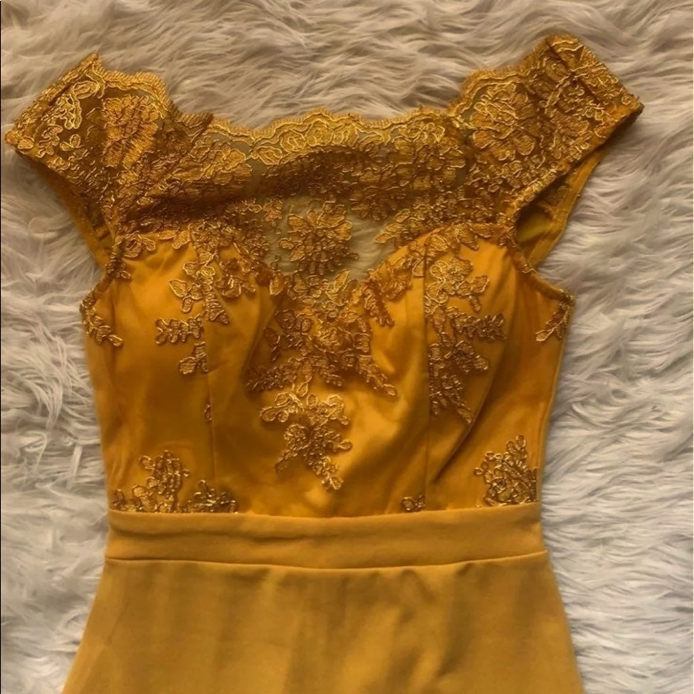 Mustard Lace Dress - S